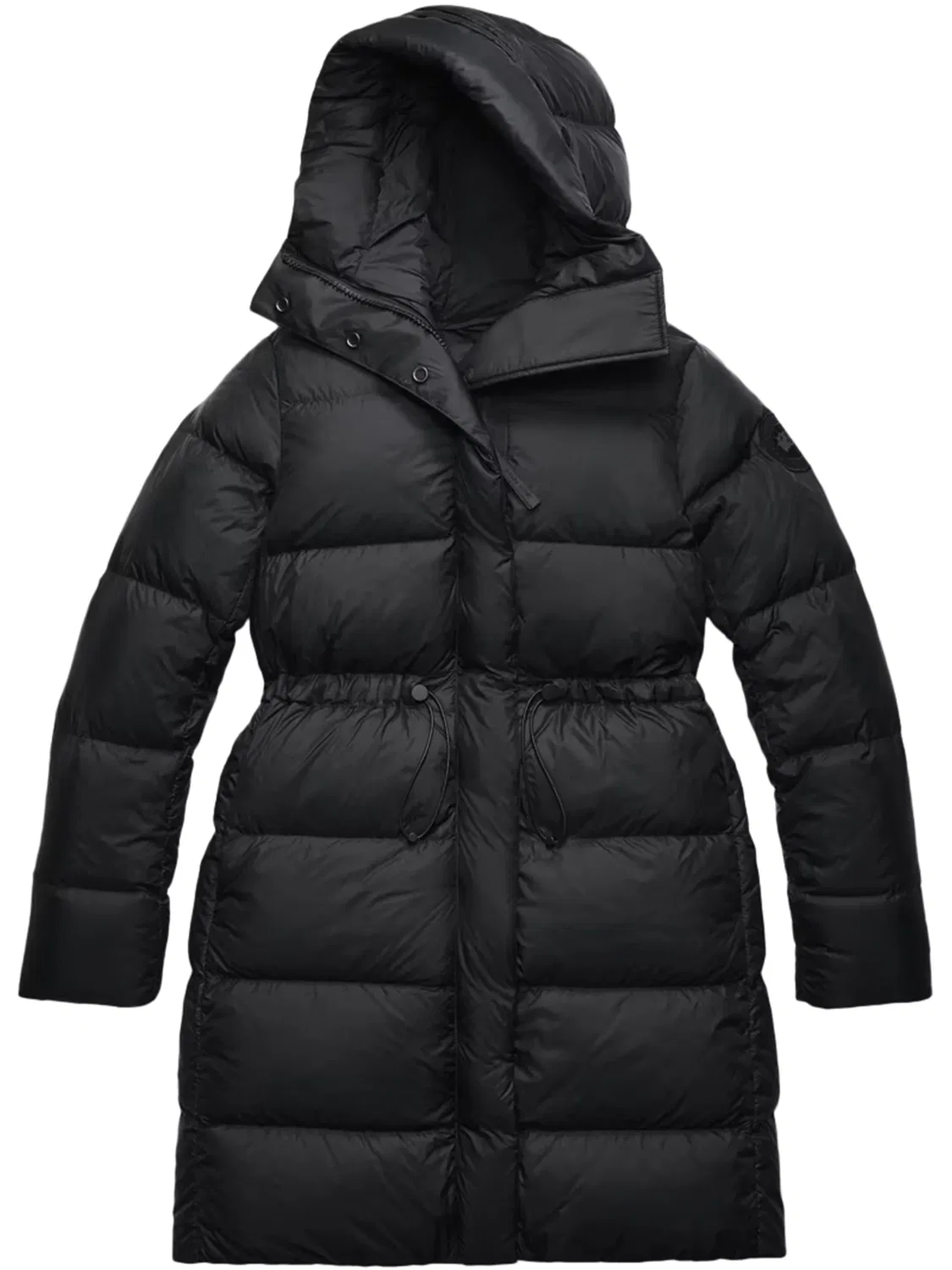 Женское стеганое пуховик-пальто с капюшоном Montgomery Coat Canada Goose, черный