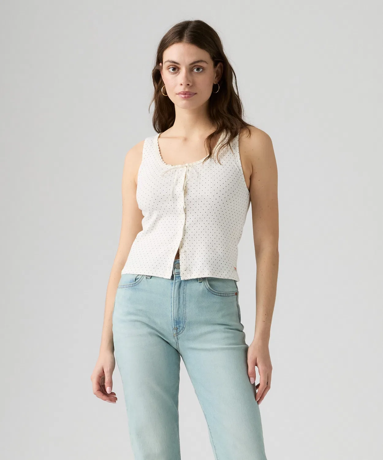 Женский топ-безрукавка с кружевным принтом Dry Goods Levi's, Белый — фото 2