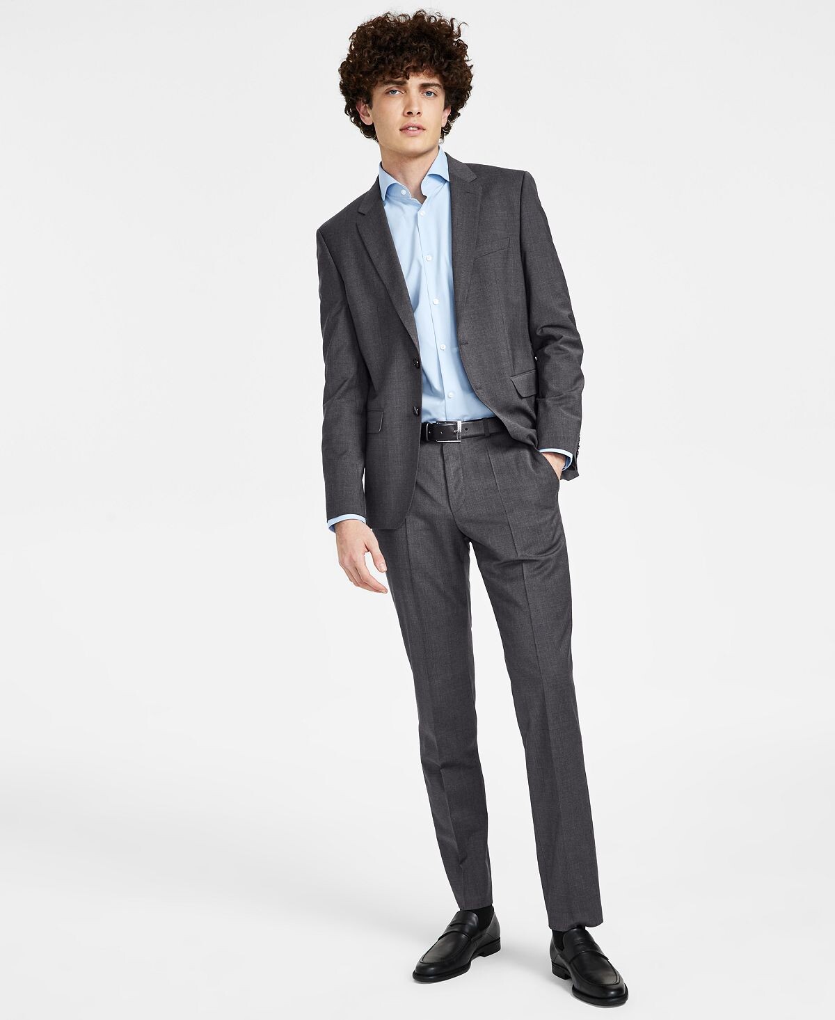 

Мужской костюм modern fit с шерстяными деталями Hugo Boss, черный