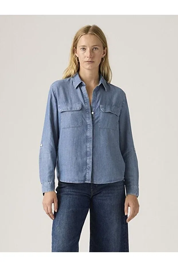 Женская рубашка с длинным рукавом Elaine utility shirt Levi'S, Blue — фото 2