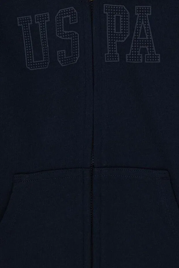 Детские свитшот для девочек с капюшоном U.S. Polo Assn., Navy Blue — фото 3