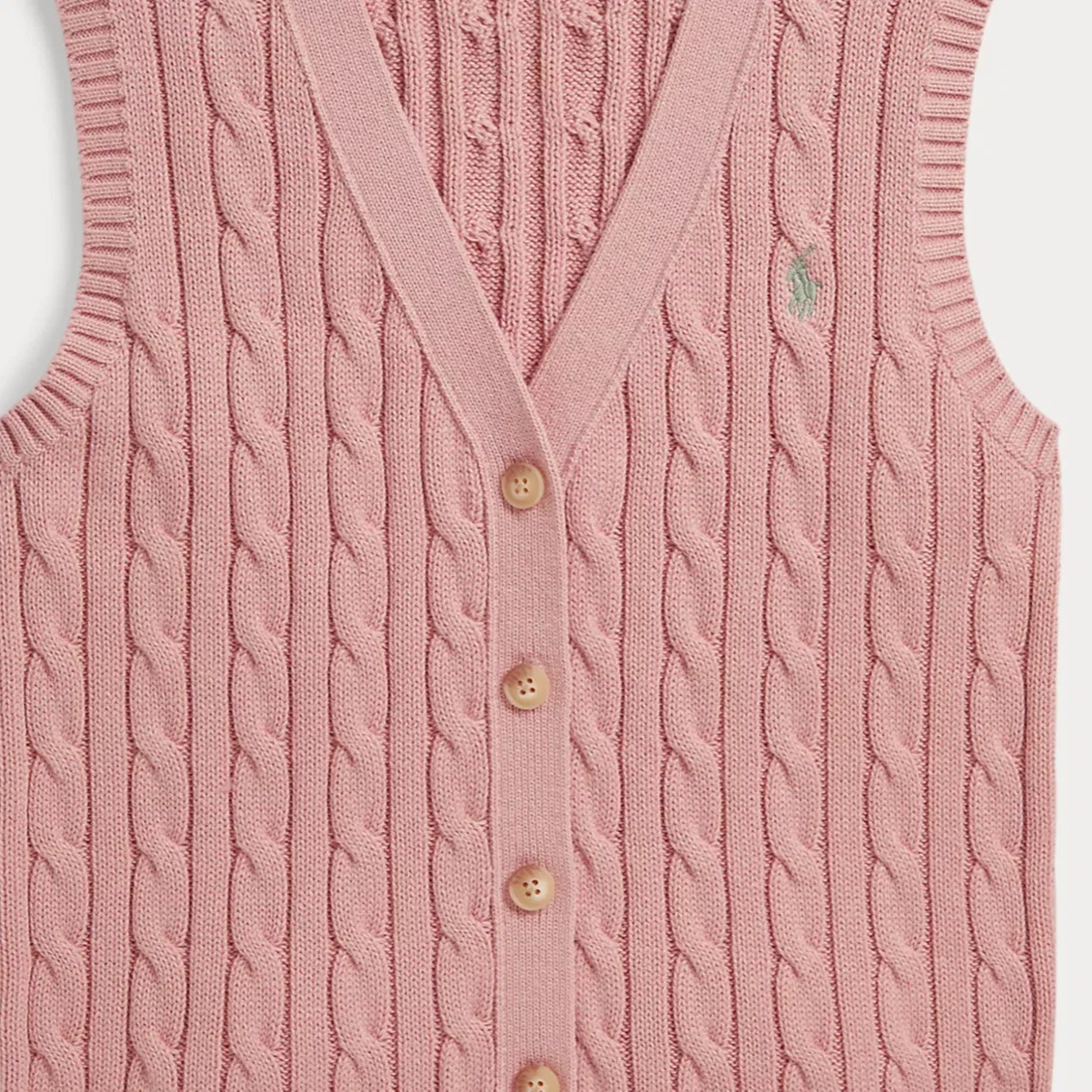 Детский жилет для девочек с V-образным вырезом Polo Ralph Lauren, Pink — фото 4