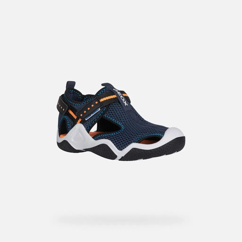 Детские водонепроницаемые сандалии Wader Geox, Turkisblau Navyblau Orangefarben Fluoreszierend — фото 3