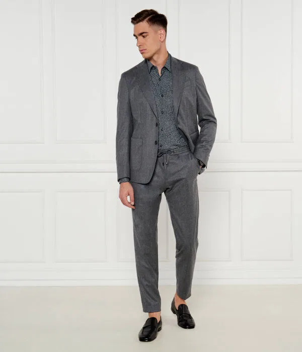 Мужская рубашка с длинным рукавом H-Hank Slim Fit BOSS, синий — фото 2