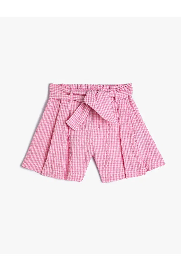 Детские шорты для девочек с завязками Koton, Pink Plaid