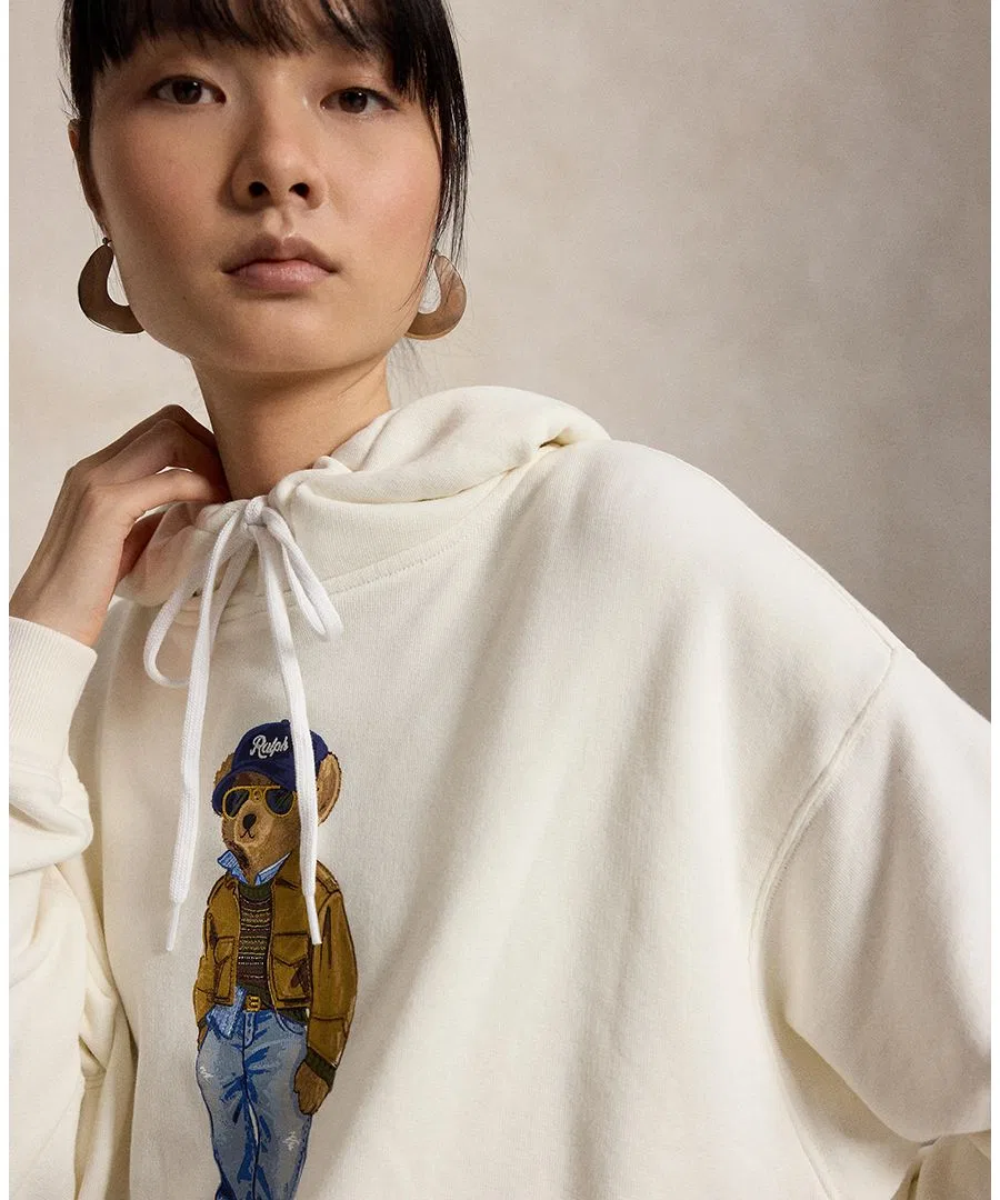 Худи с капюшоном и длинным рукавом Island Fleece Knit Hooded Long-Sleeve Sweatshirt Polo Ralph Lauren, Warm White — фото 3