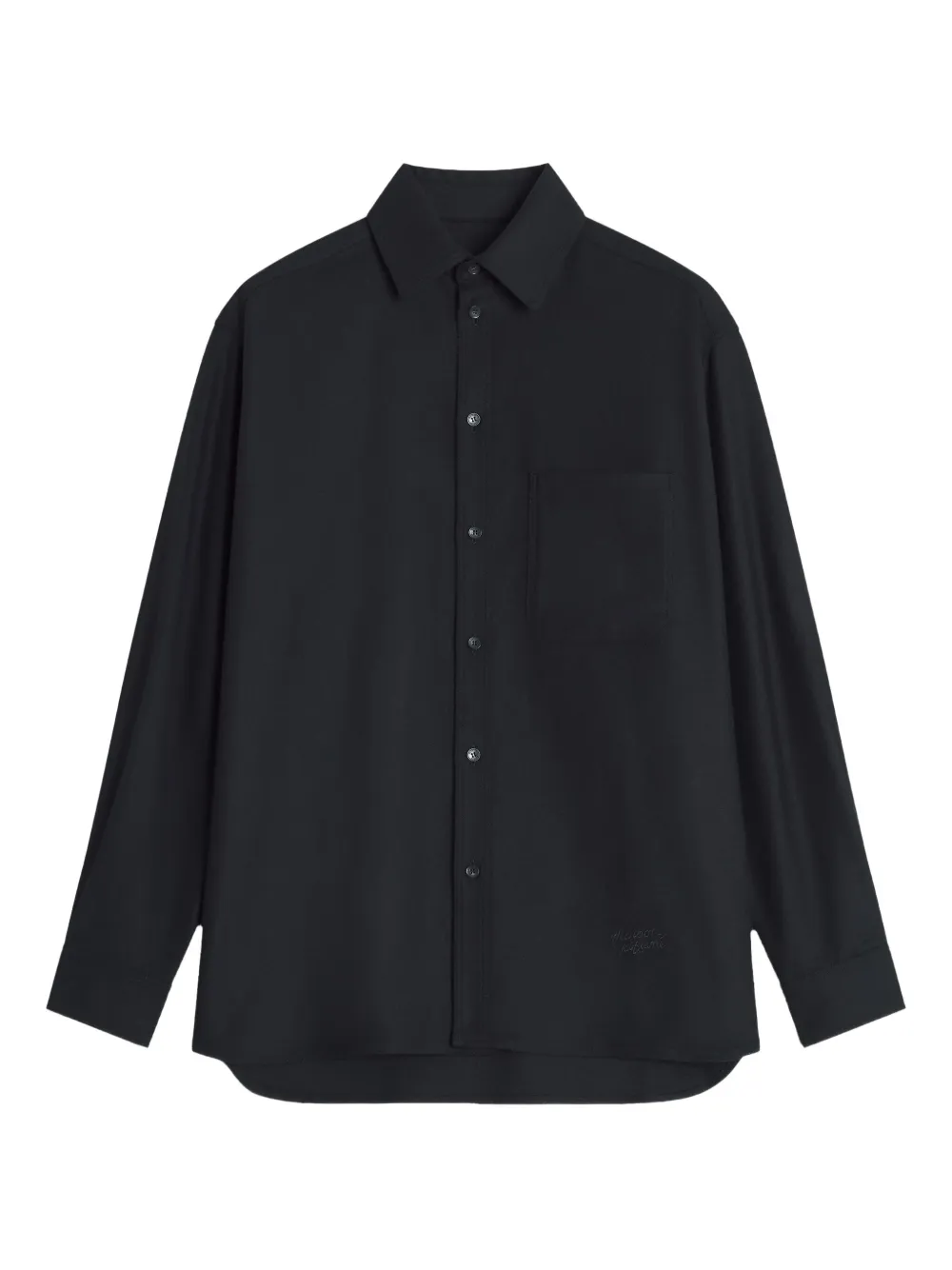 

Вышитая шерстяная рубашка Maison Kitsuné, черный