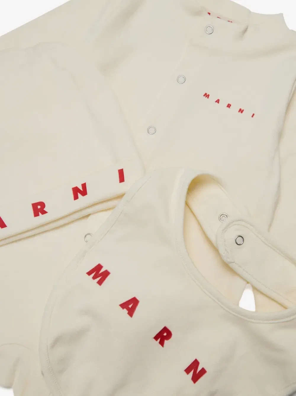 Комплект для новорожденного с логотипом Marni Kids, бежевый — фото 3