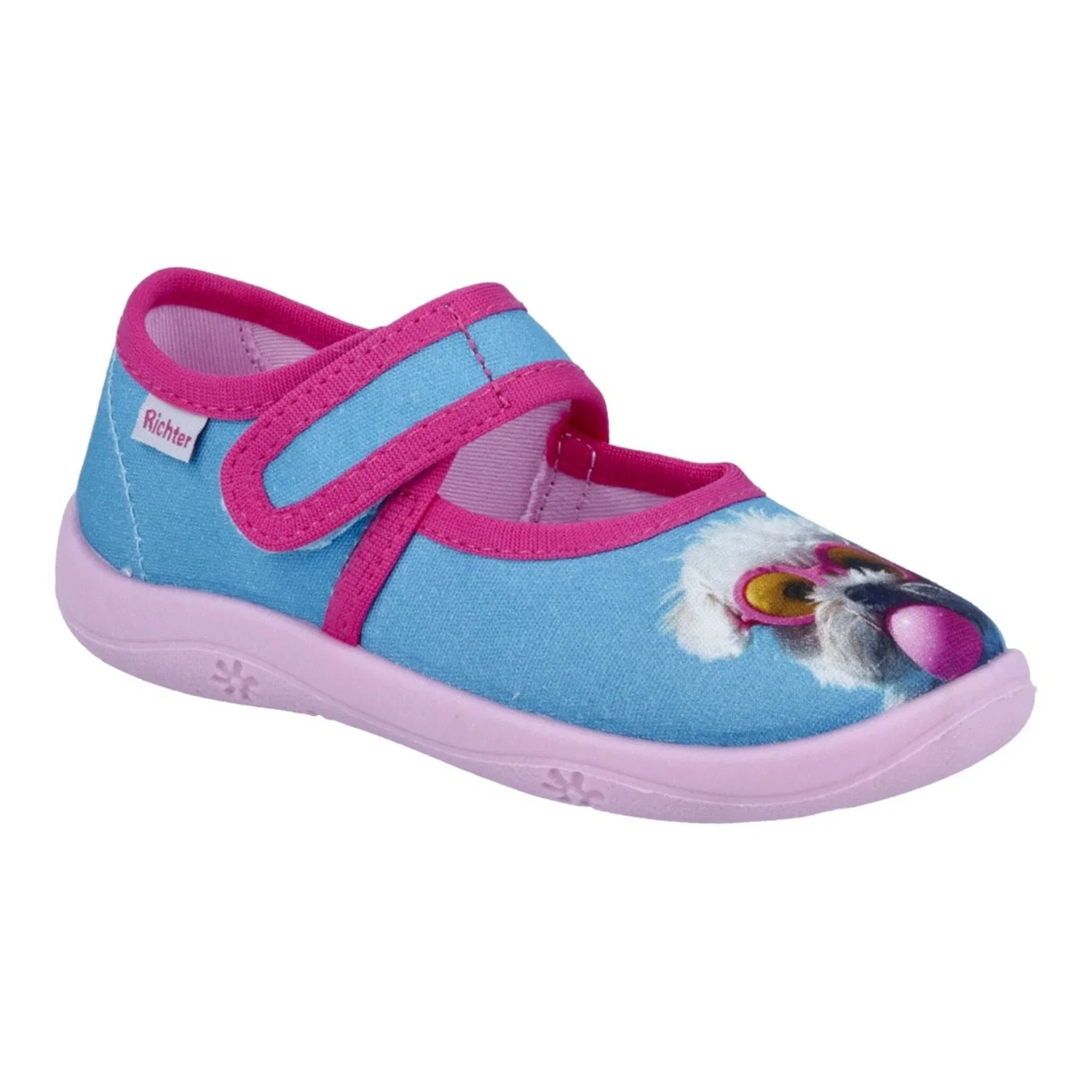 Детские домашние тапочки с животными Richter, Turquoise-Pink