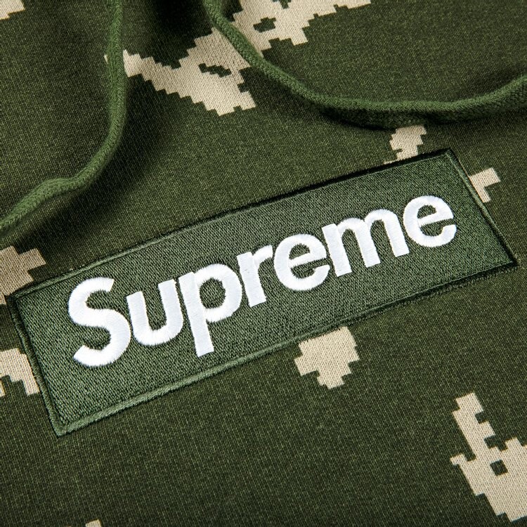 Толстовка Supreme Box Logo Hooded Sweatshirt 'Olive Russian Camo