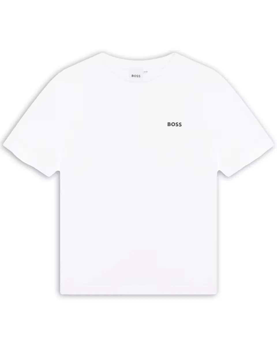 

Детская хлопковая футболка BOSS Kidswear, белый