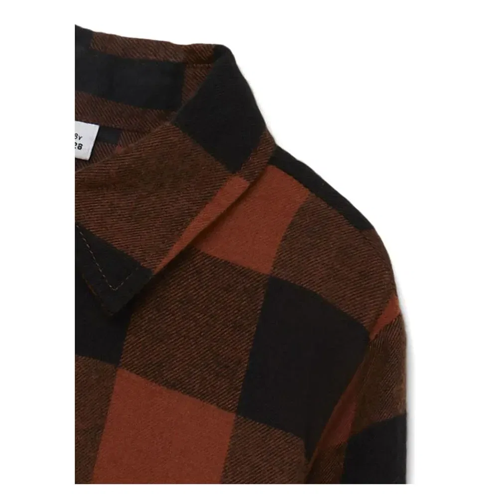Детская рубашка-овершерта с длинным рукавом Oskar Name it, Brown — фото 2