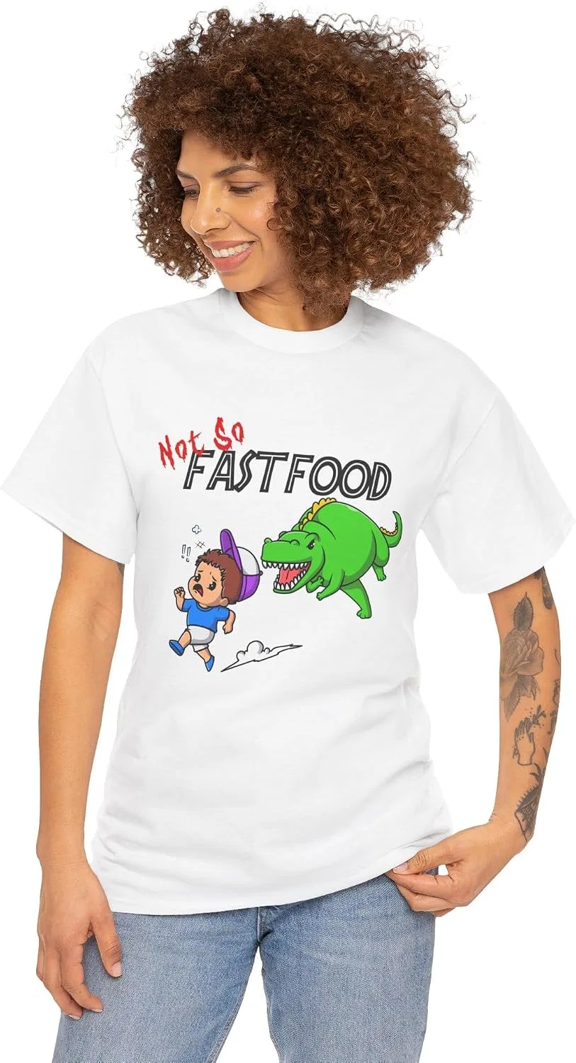 Женская футболка с принтом Not So Fast Food, белый — фото 4