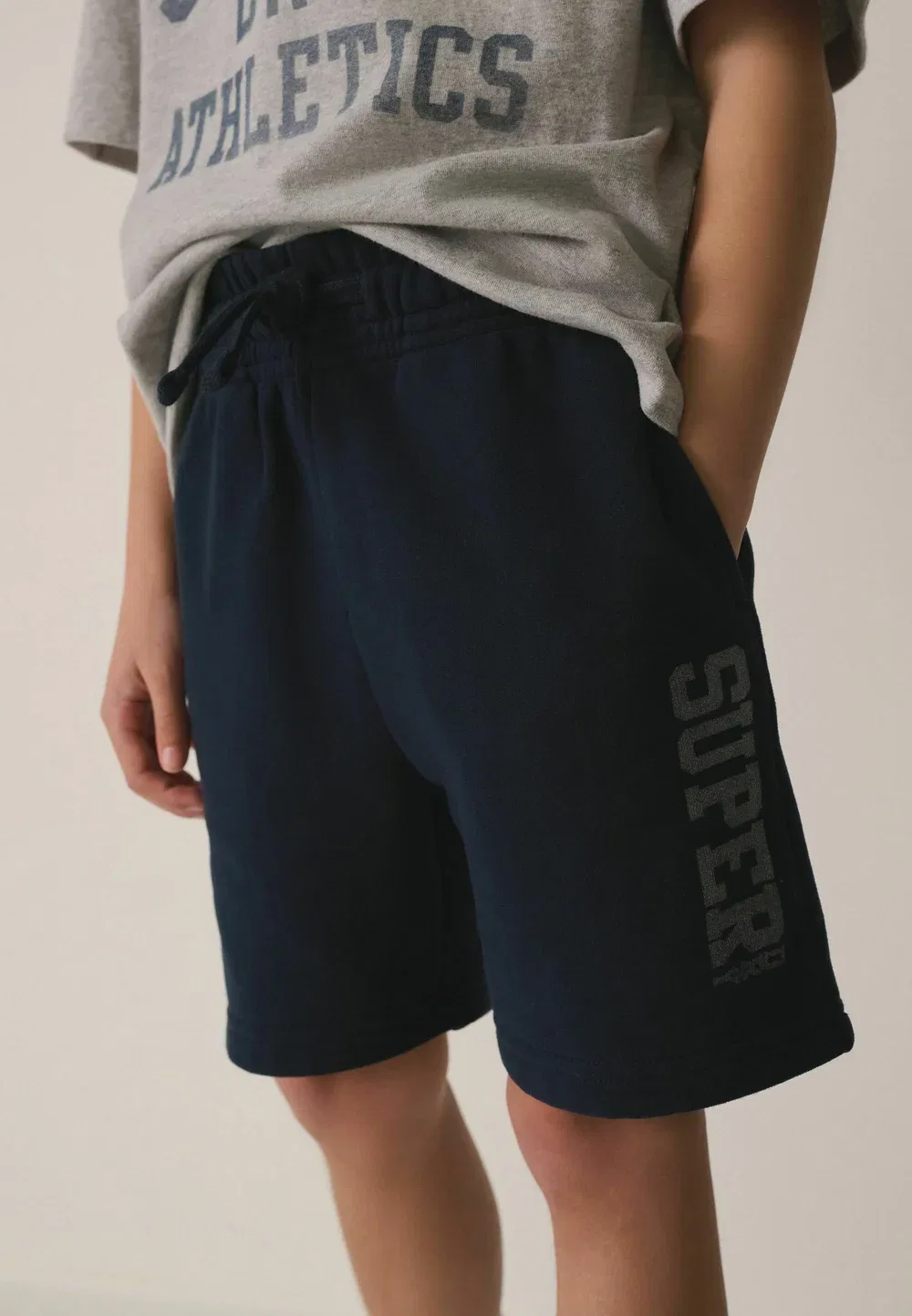 Стандартный крой - комплект из футболки и топа. - спортивные штаны Superdry & Co, Oatmeal — фото 3