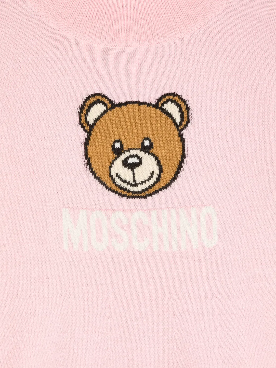 Интарзийное платье из хлопка и шерсти Moschino, розовый — фото 2
