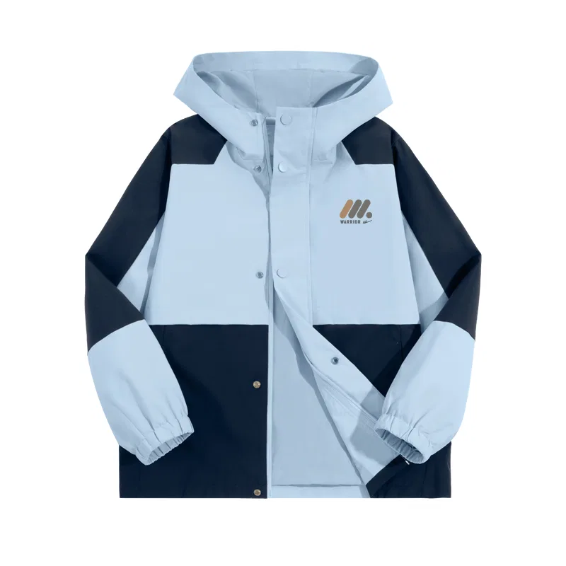 Детское худи с капюшоном с принтом Blue/H Three Round-Shaped Column Logo K WARRIOR