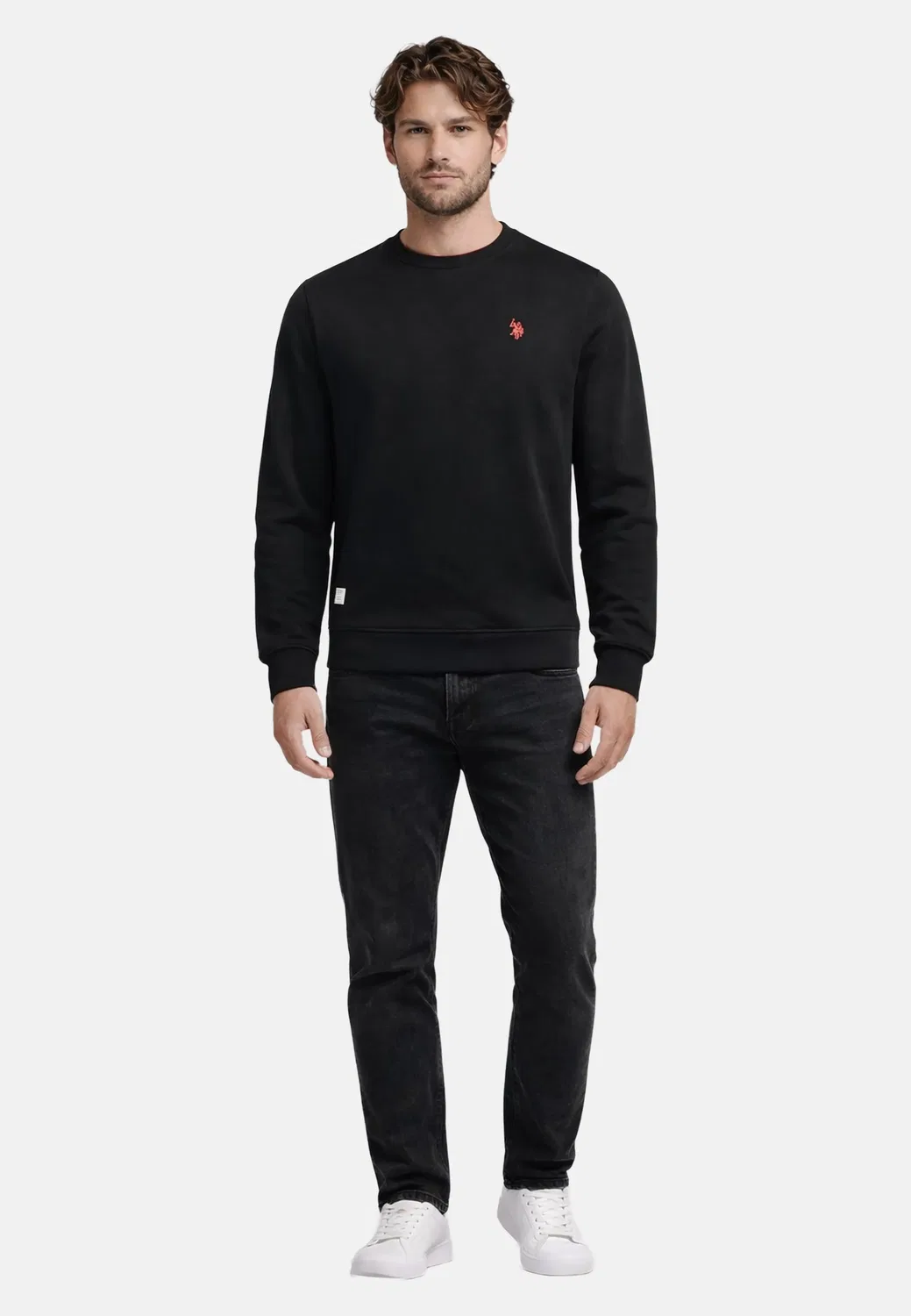 Мужской свитшот классический P042 U.S. Polo Assn., Black — фото 3