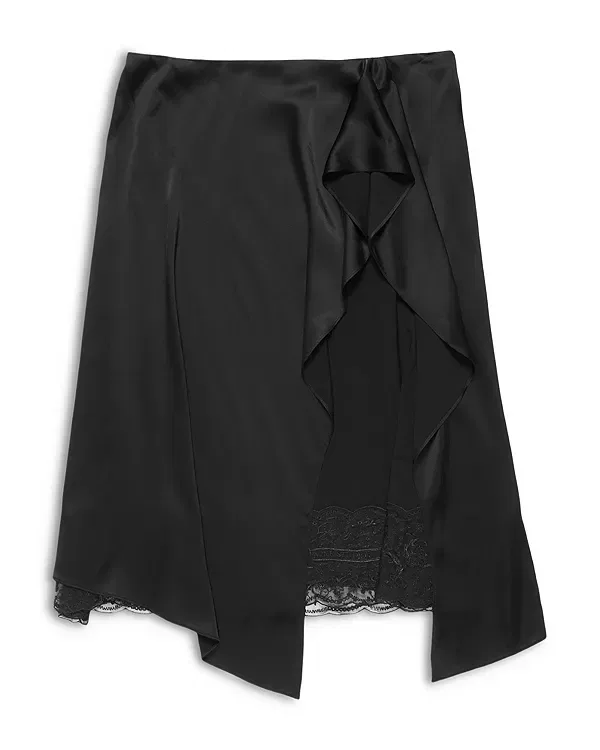 Женская юбка с кружевной отделкой Lace trim skirt Acne Studios, черный