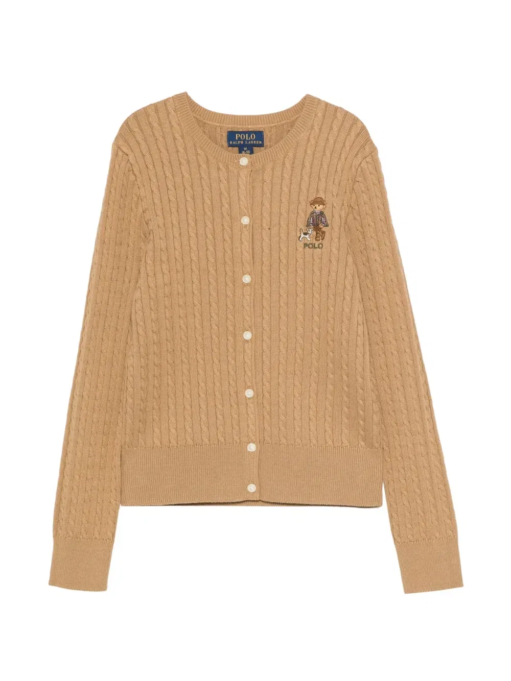 Вязаный кардиган с косами Polo Bear POLO RALPH LAUREN KIDS, бежевый