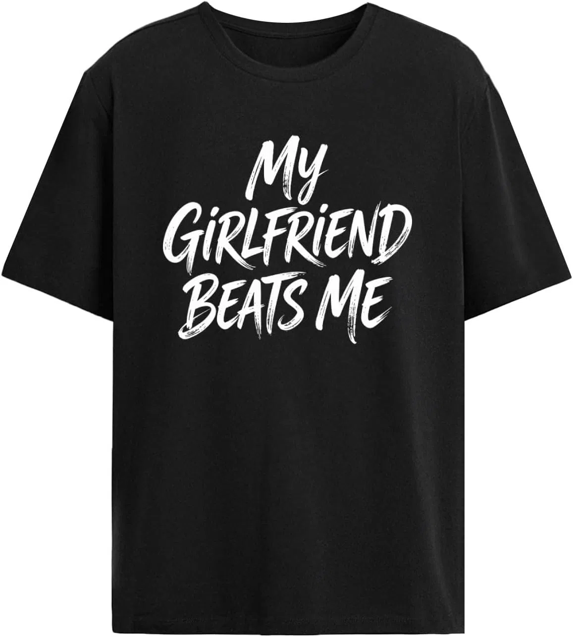 Мужская футболка с принтом My Girlfriend Beats ME, Black
