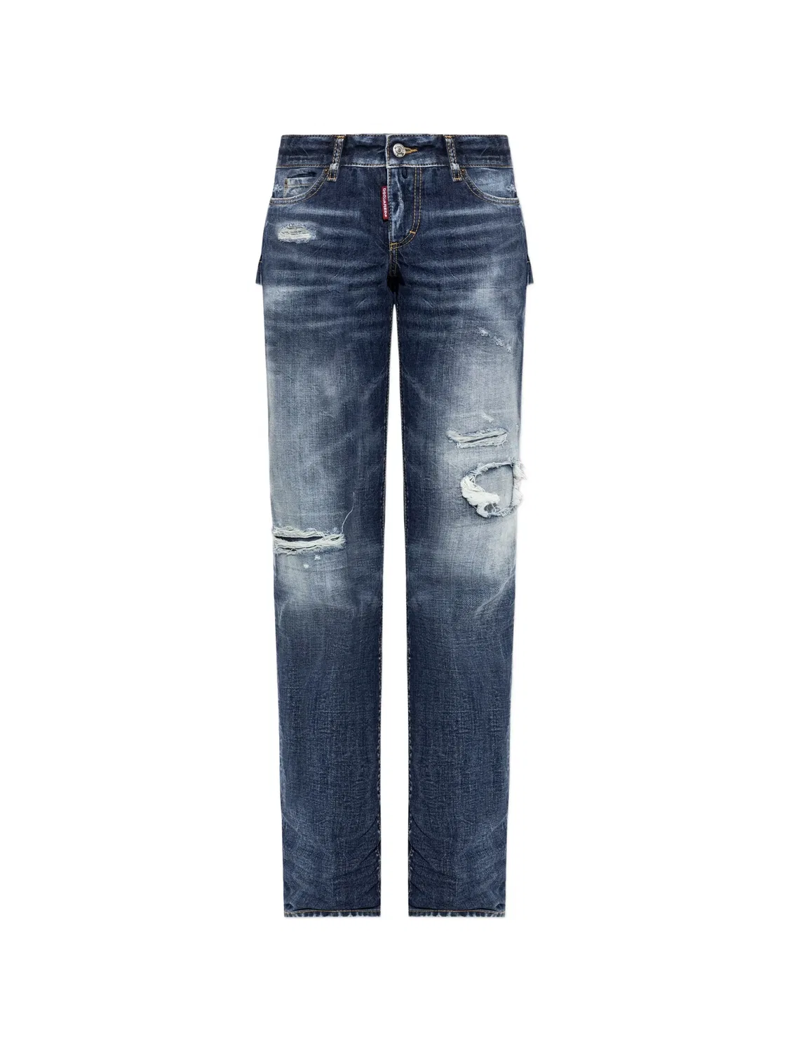 Джинсы с вырезами и эффектом потертости DSQUARED2, синий