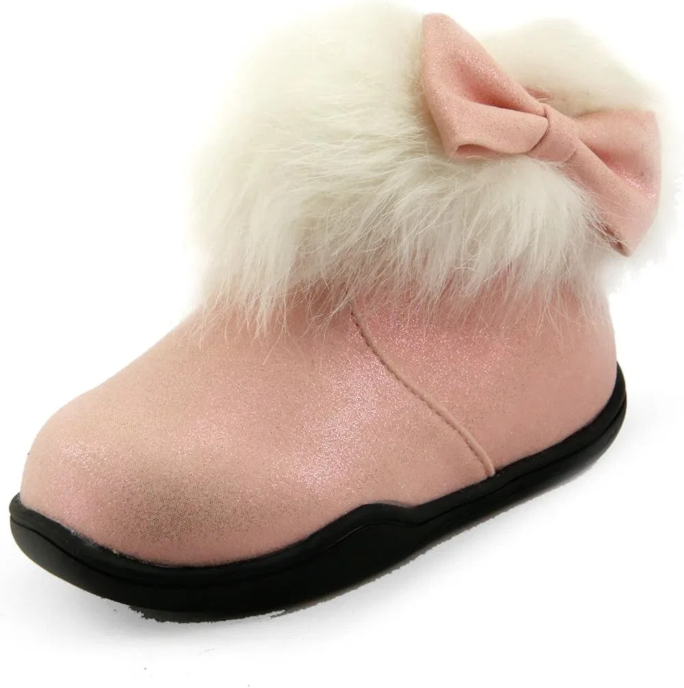 Детские ботинки с мехом The Doll Maker Furry Ankle Boot, Pink Sparkle