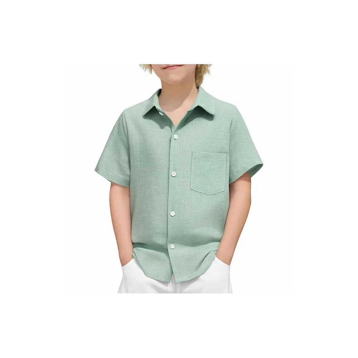 Детская рубашка с коротким рукавом хлопковая Arshiner, Ice Green