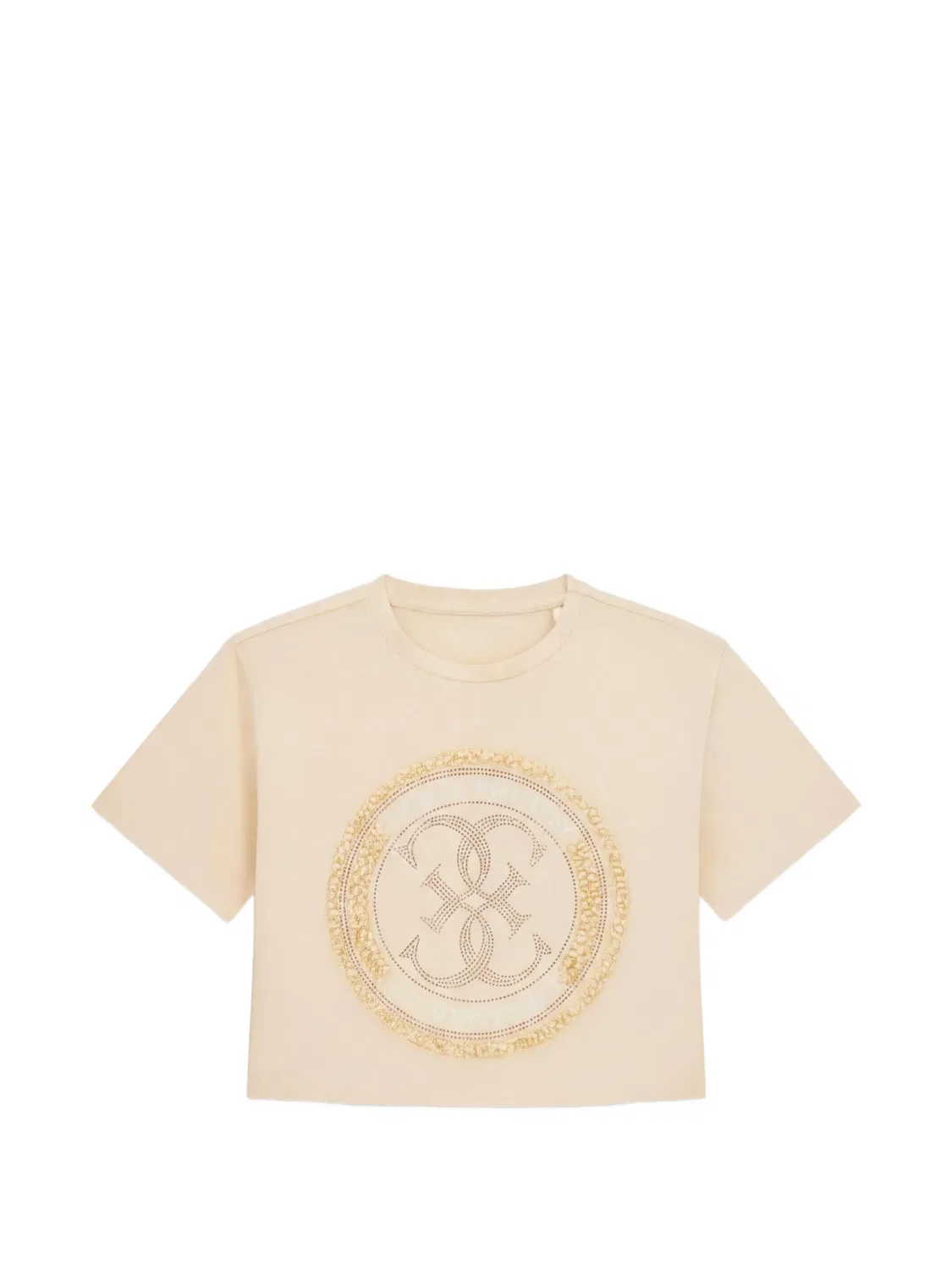 Футболка, украшенная стразами Guess Kids, нейтральные цвета