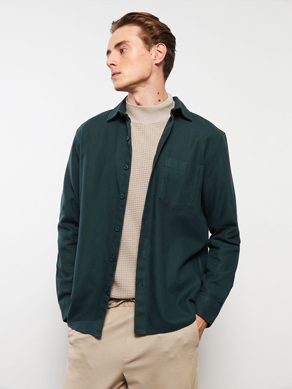 

Мужская куртка-рубашка Regular Fit с длинным рукавом LC Waikiki Basic, Серый, Мужская куртка-рубашка Regular Fit с длинным рукавом LC Waikiki Basic