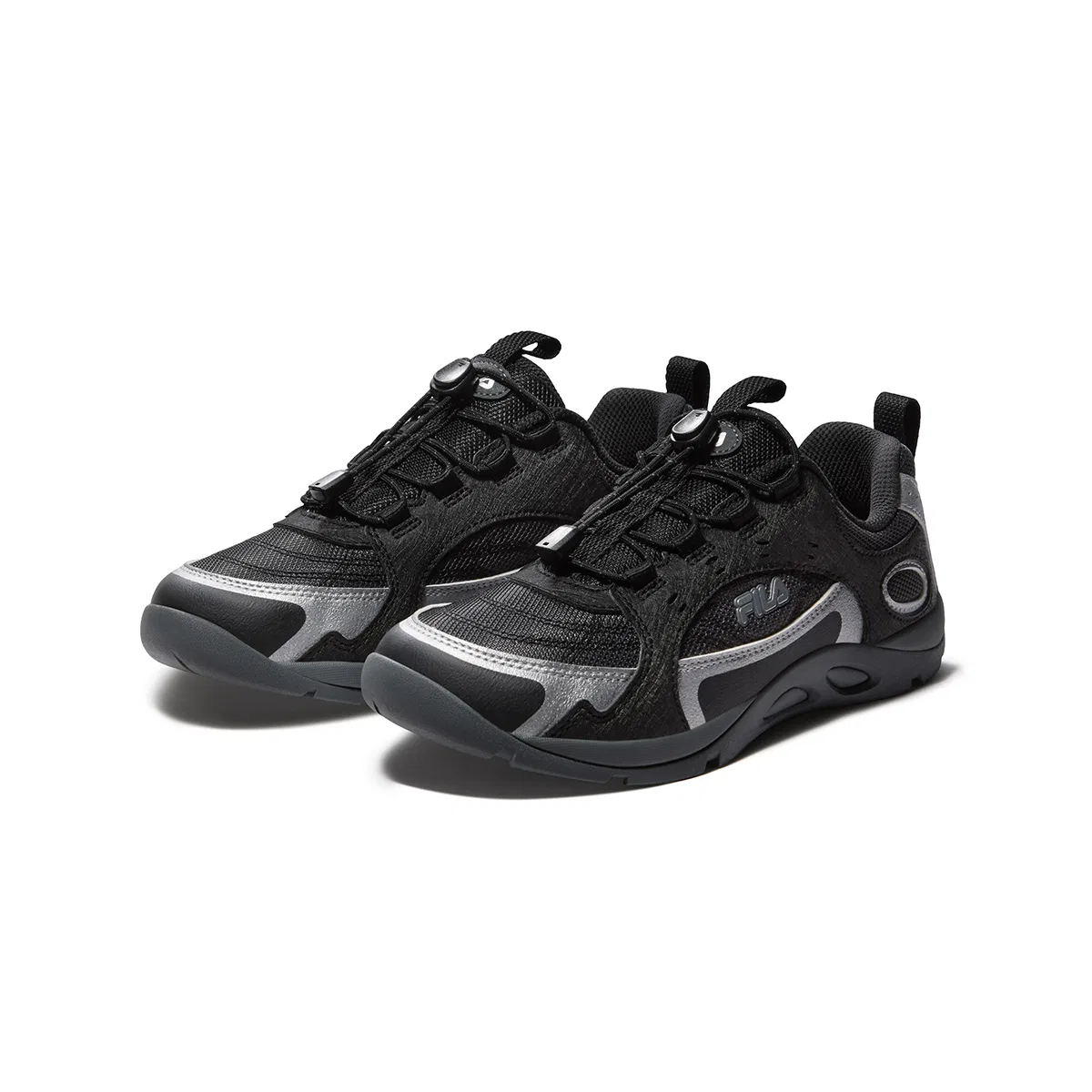 Детские уличные кроссовки с шнуровкой FILA KIDS, Shadow Black Gray/Black — фото 4
