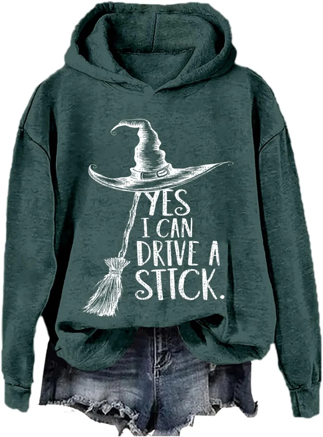 Мужской свитшот с длинным рукавом Yes I Can Drive A Stick, зелёный