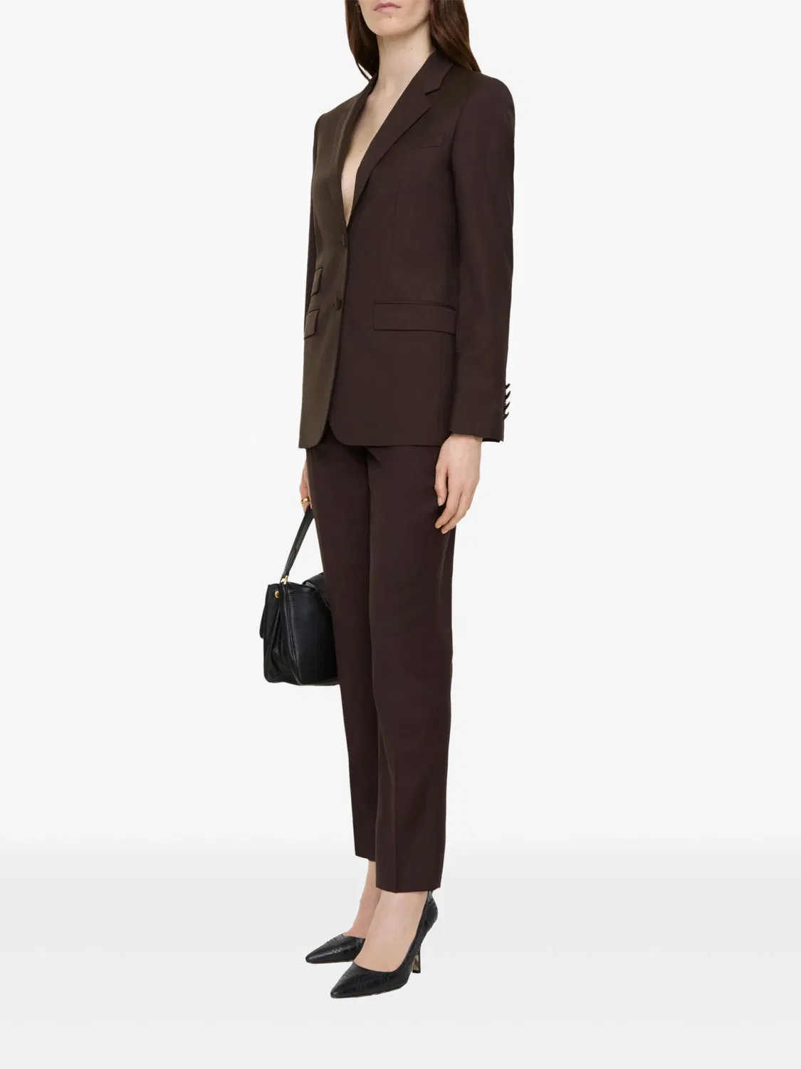 Классические шерстяные брюки коричневого цвета Burberry, коричневый — фото 3