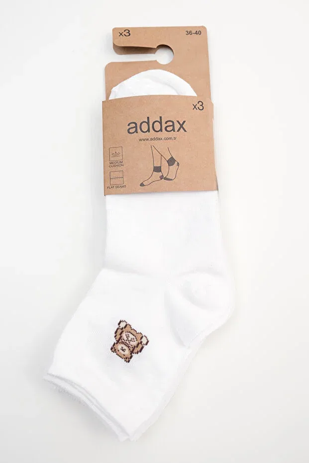 Детские носки с принтом Teddy Bear 3-pack Addax, White — фото 4