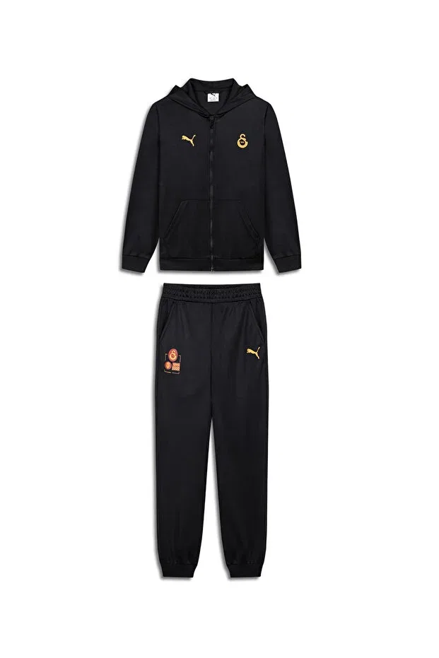 Детский комплект спортивного костюма для девочек с капюшоном Galatasaray puma kids tracksuit set 78292211 Gsstore, Black