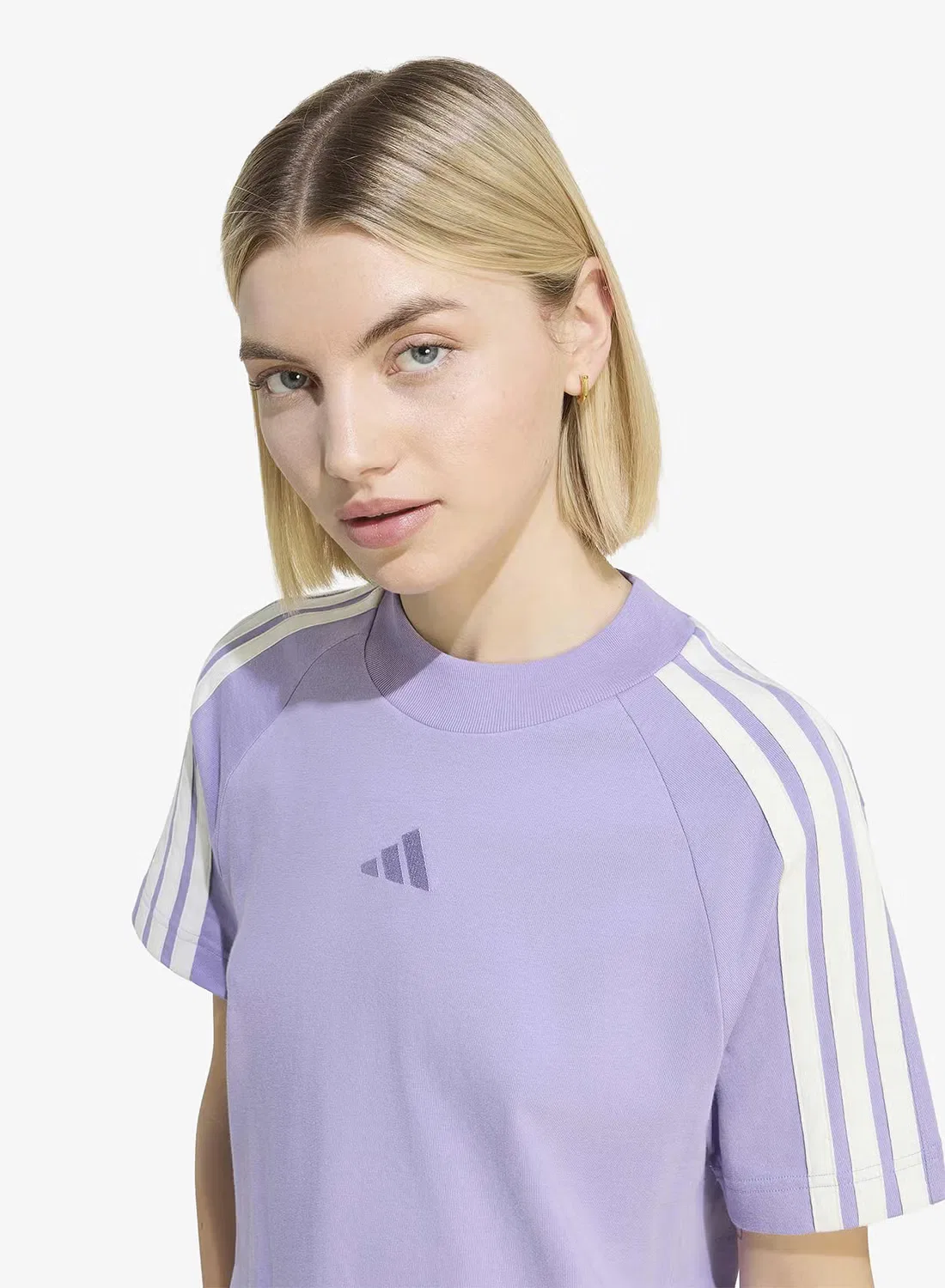 Футболка с принтом 3-Stripes Adidas, маджлил — фото 3