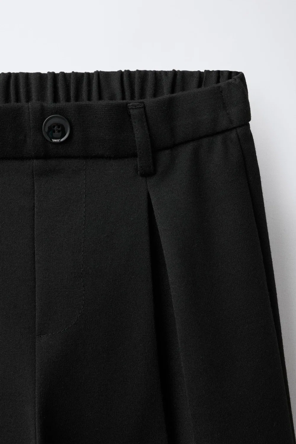 Широкие плистовые брюки ZARA, Black — фото 3