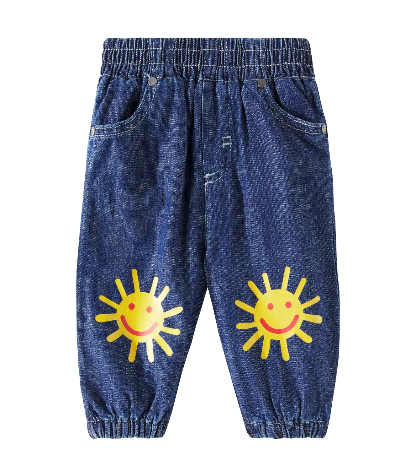 Детские прямые джинсы с принтом Stella Mccartney Kids, синий