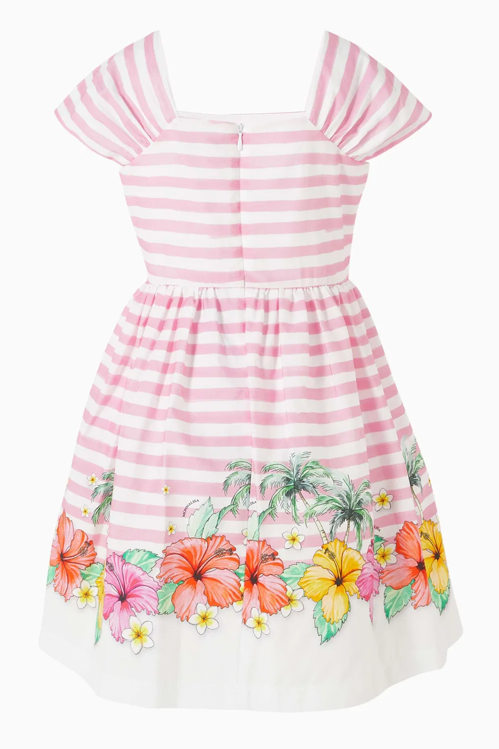Платье с принтом полоска Hibiscus Stripe Poplin Monnalisa — фото 2
