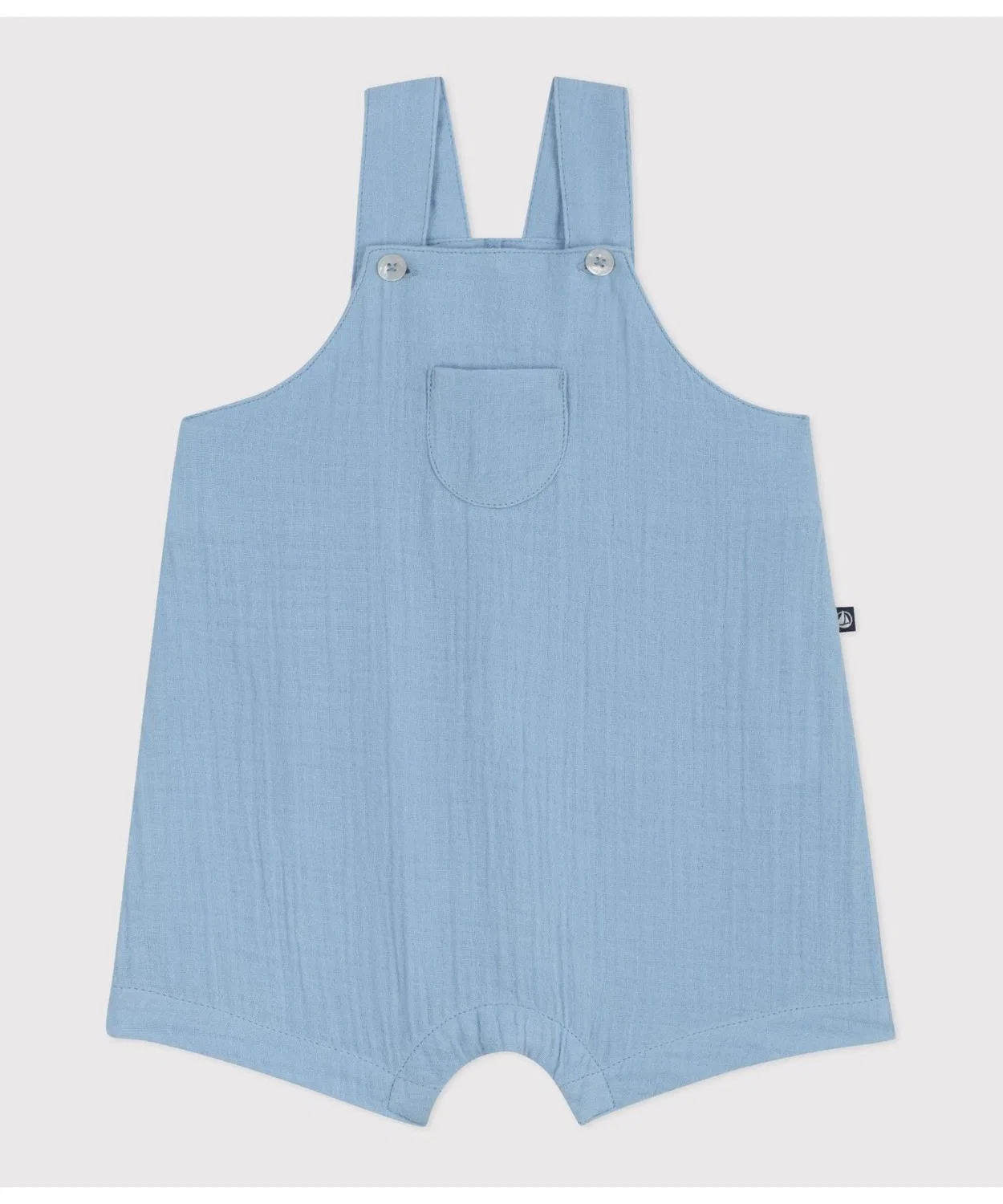 Детский комбинезон-сарафан из двойной марли с моделью PETIT BATEAU, Светло-голубой