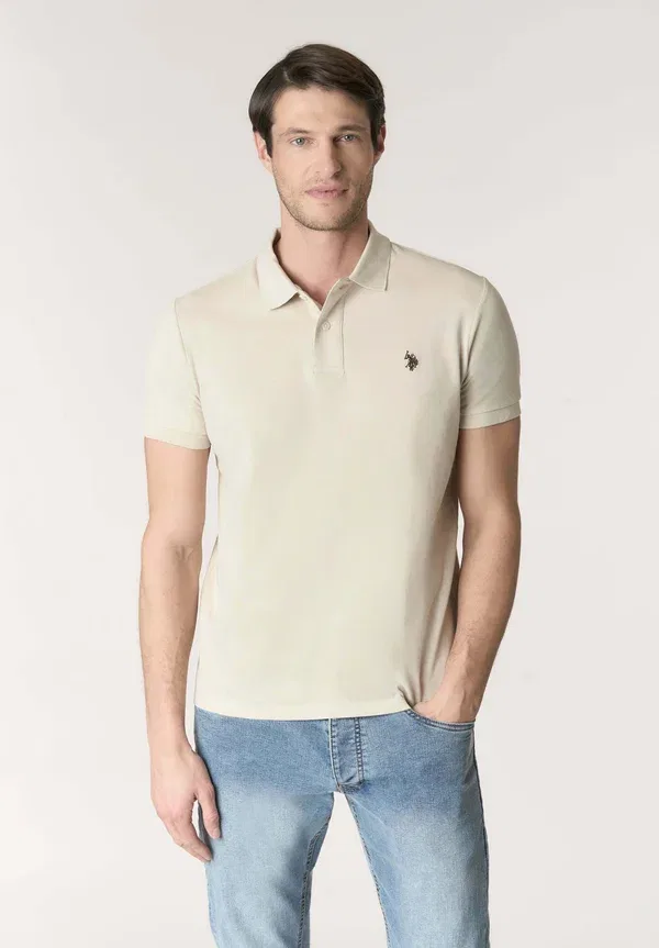 Поло хлопковое Polo shirt U.S. Polo Assn., Beige, бежевый