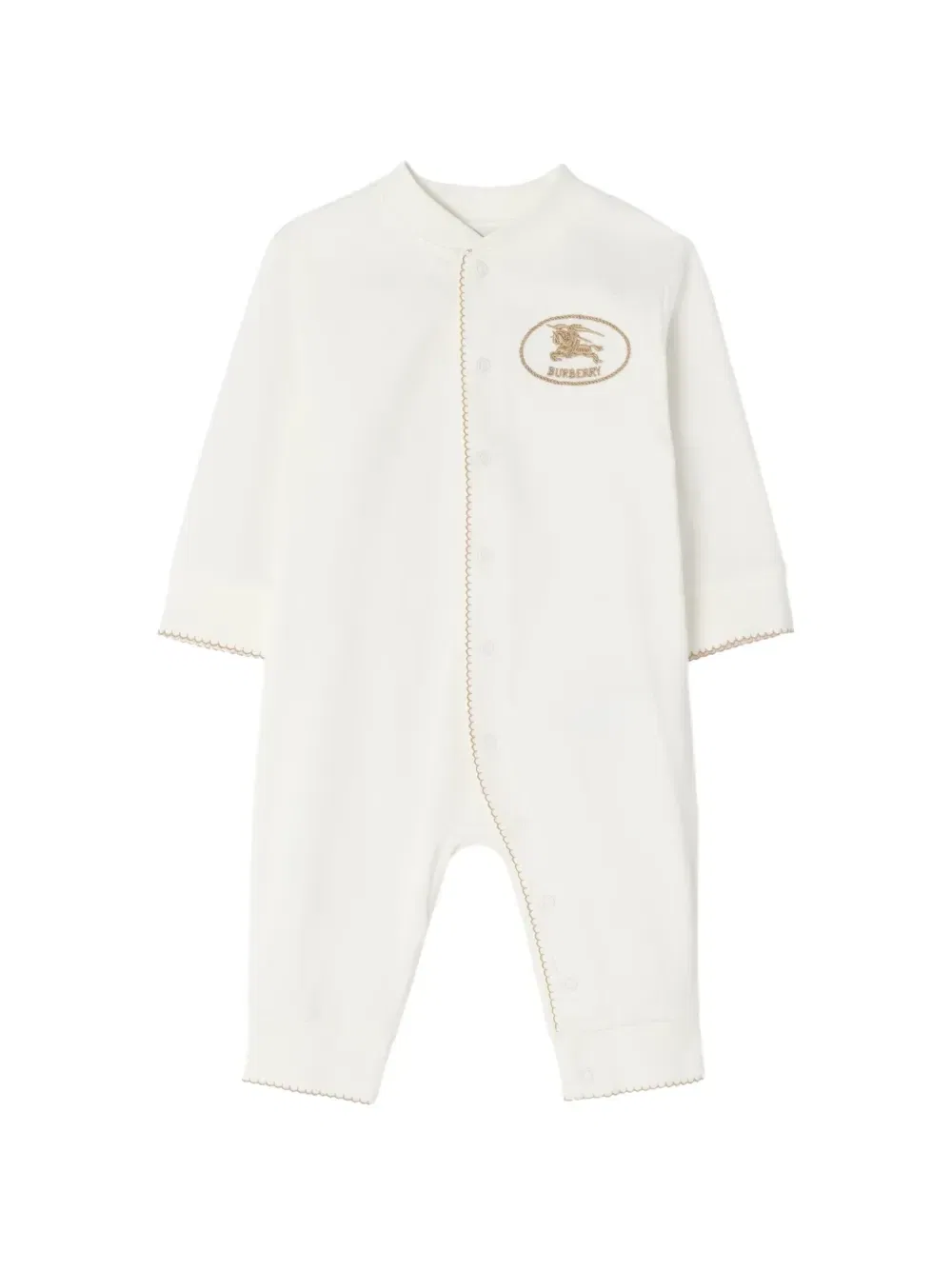 Хлопковый комбинезон с принтом "Рыцарь" Burberry Kids, белый
