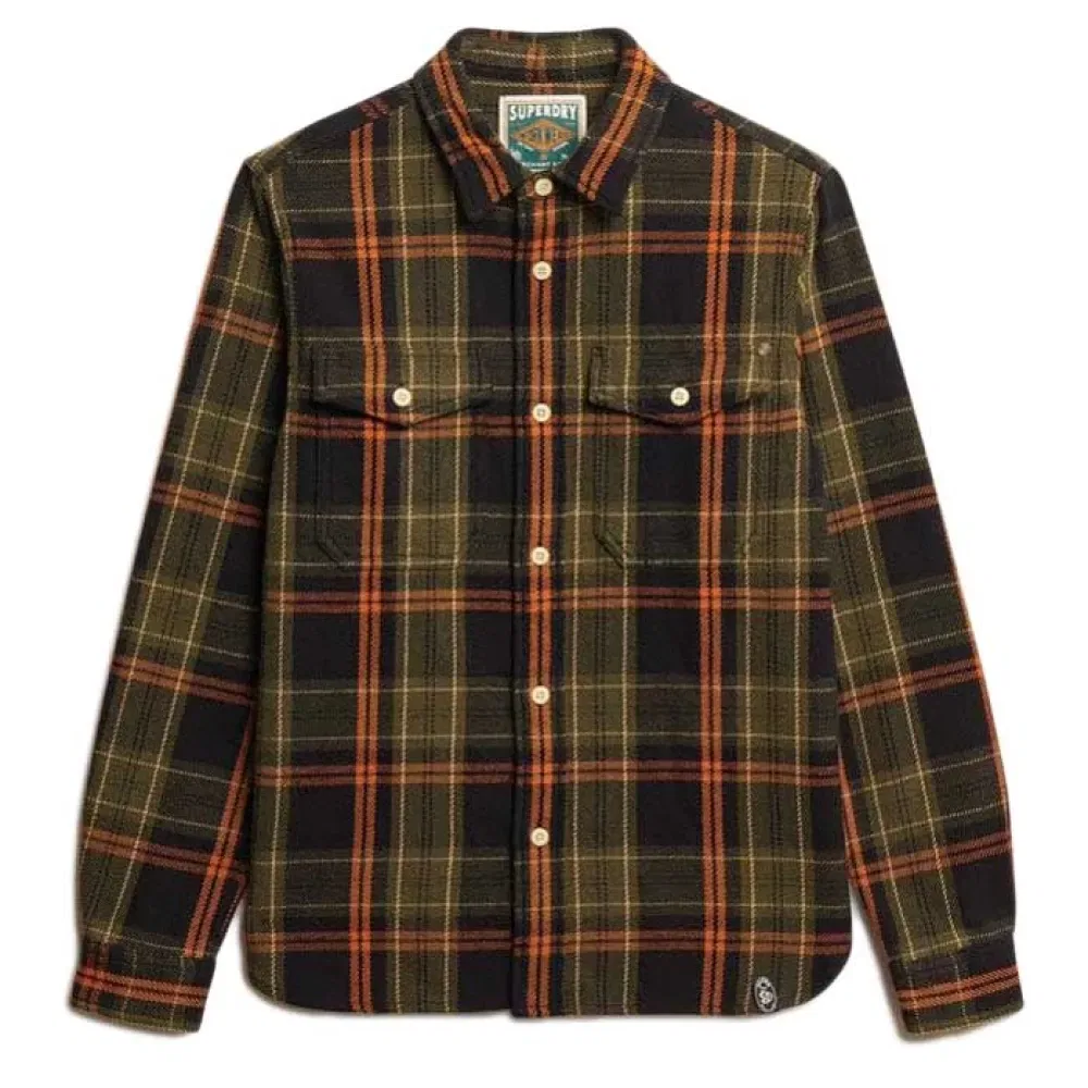 Рубашка с длинным рукавом Merchant Heavy Superdry, коричневый