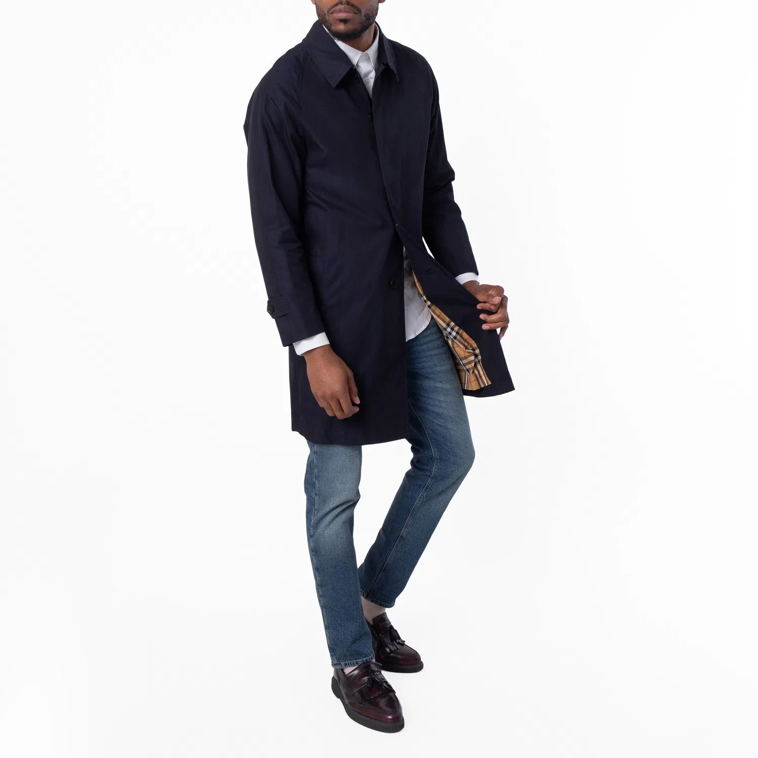 Пальто-кейп Mid-Length Camden Car Coat Burberry, Blue Carbon — фото 3