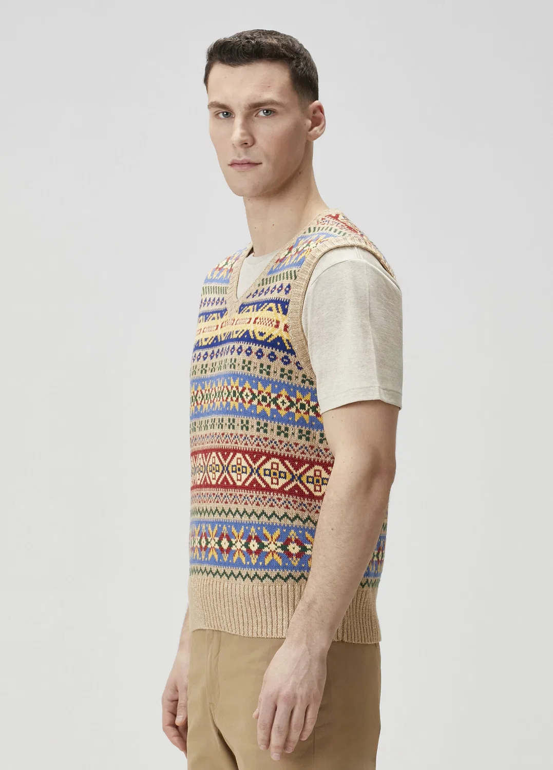 Свитер Polo Ralph Lauren Taba Geometrik Jakarlı, Taba — фото 3