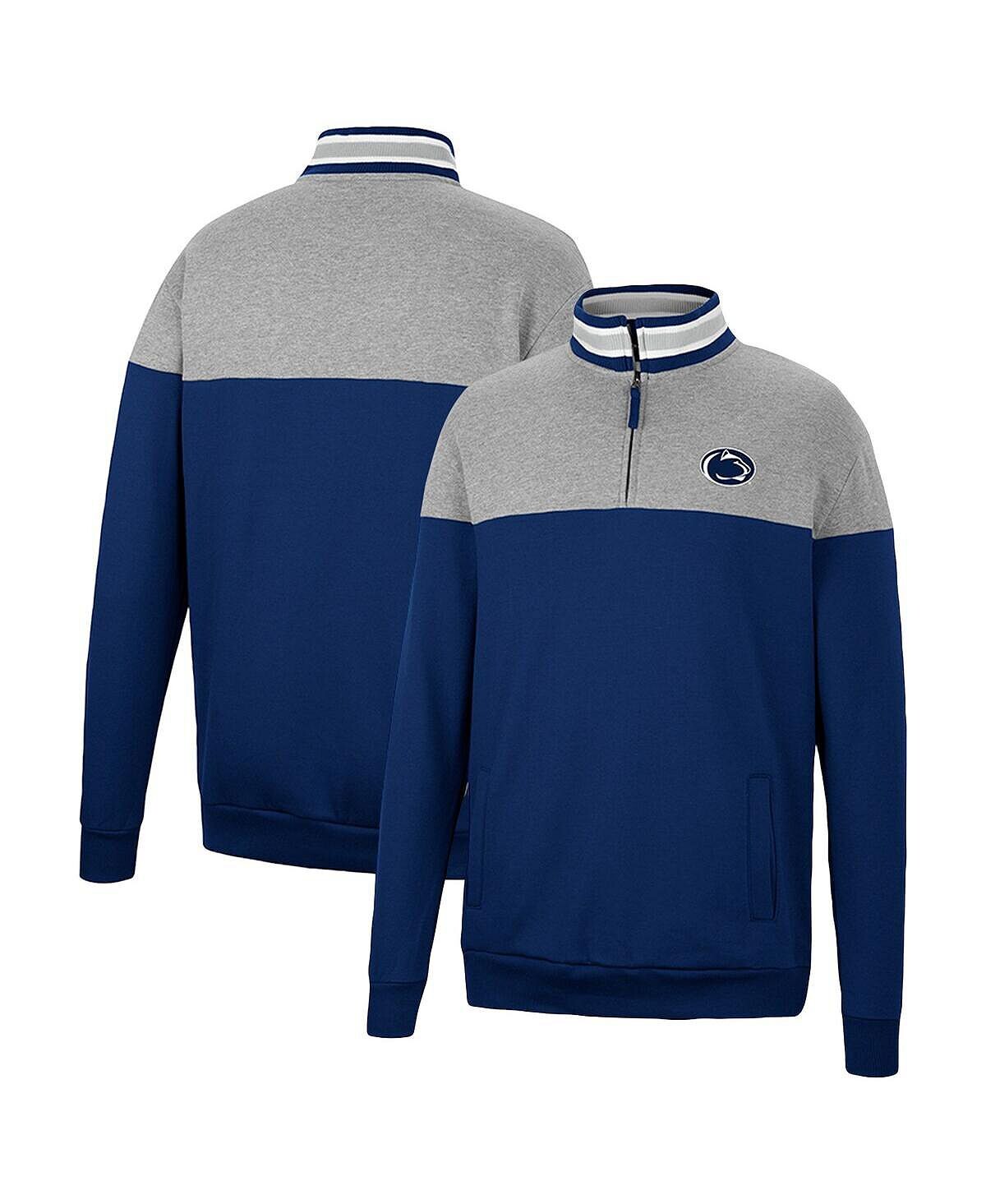

Мужской темно-синий топ heather grey penn state nittany lions be the ball с молнией на четверть Colosseum, мульти
