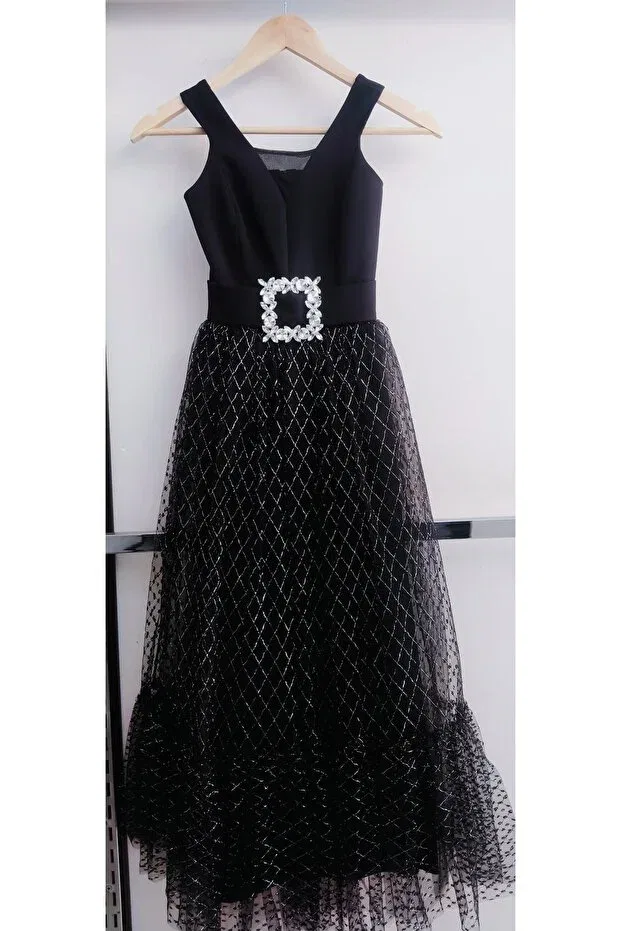 Детское платье для девочек с принтом Star Skirt Glitter Printed N.Y.Yildiz, Black