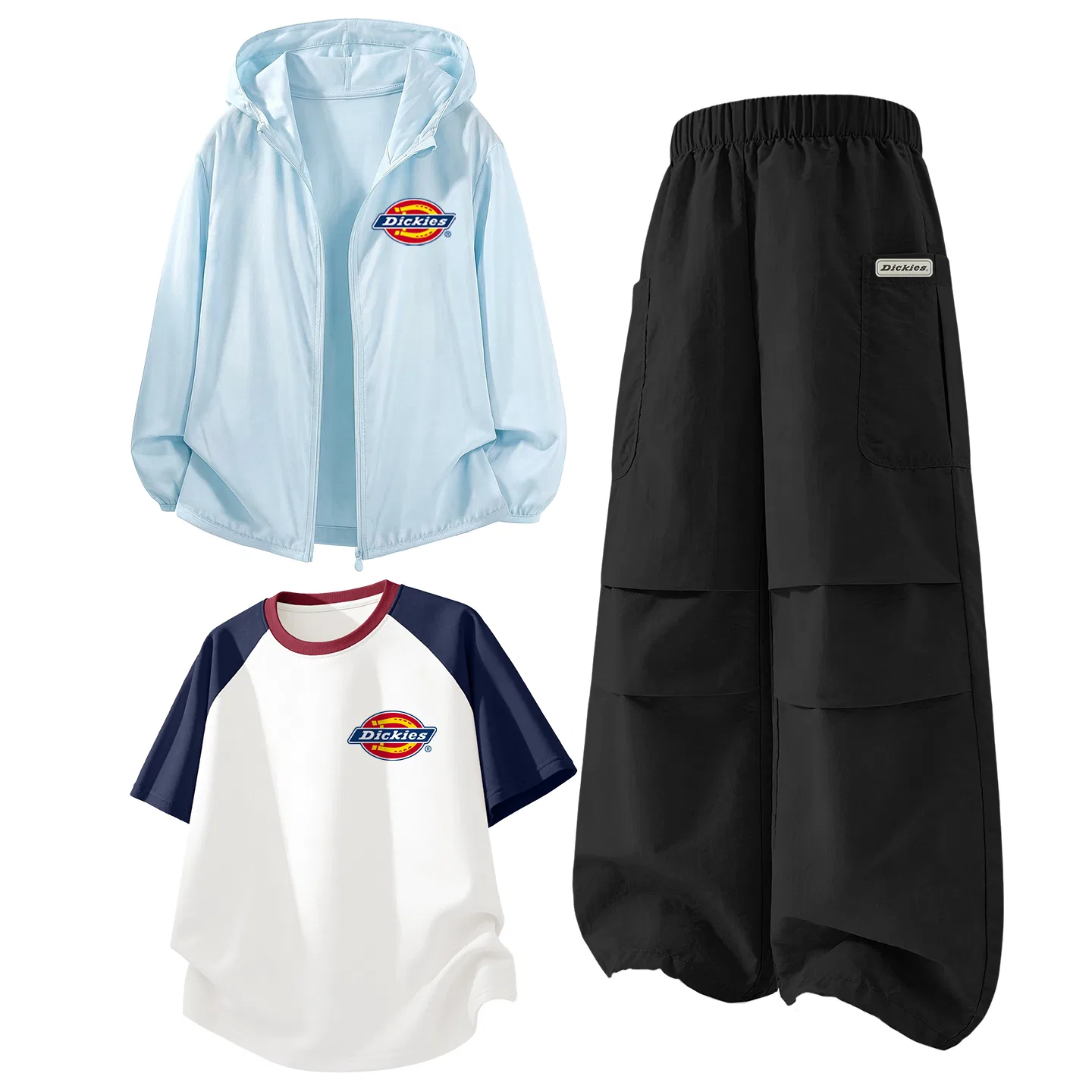 Детский спортивный комплект с логотипом Dickies, Light Blue/Black/Blue White