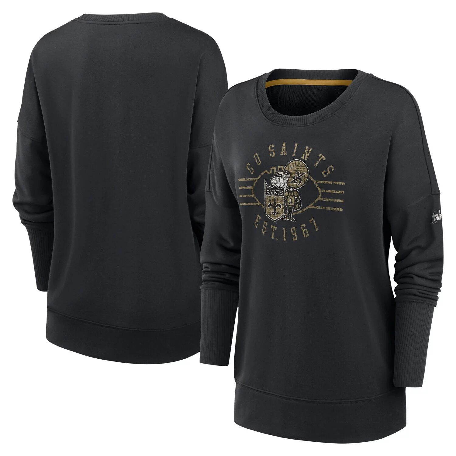 

Женский черный пуловер Nike New Orleans Saints Rewind Playback Icon Performance Nike