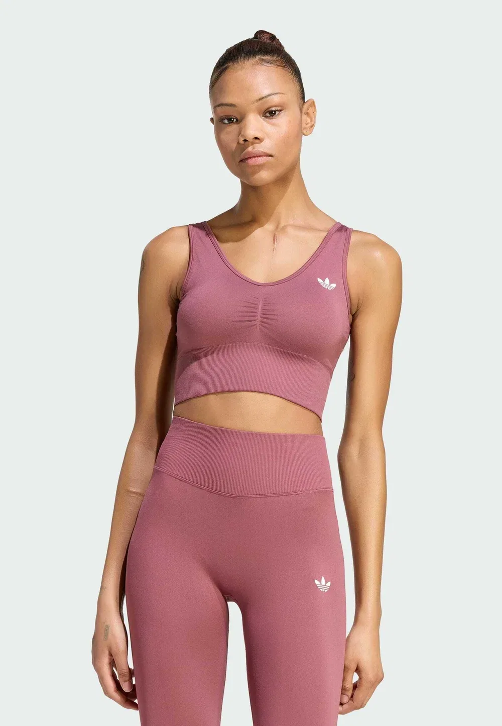 Бесшовный бюстгальтер-топ Essentials Adidas Originals, Burgundy