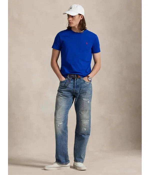 Мужская футболка Custom Slim Fit Polo Ralph Lauren, Fiordaliso — фото 2